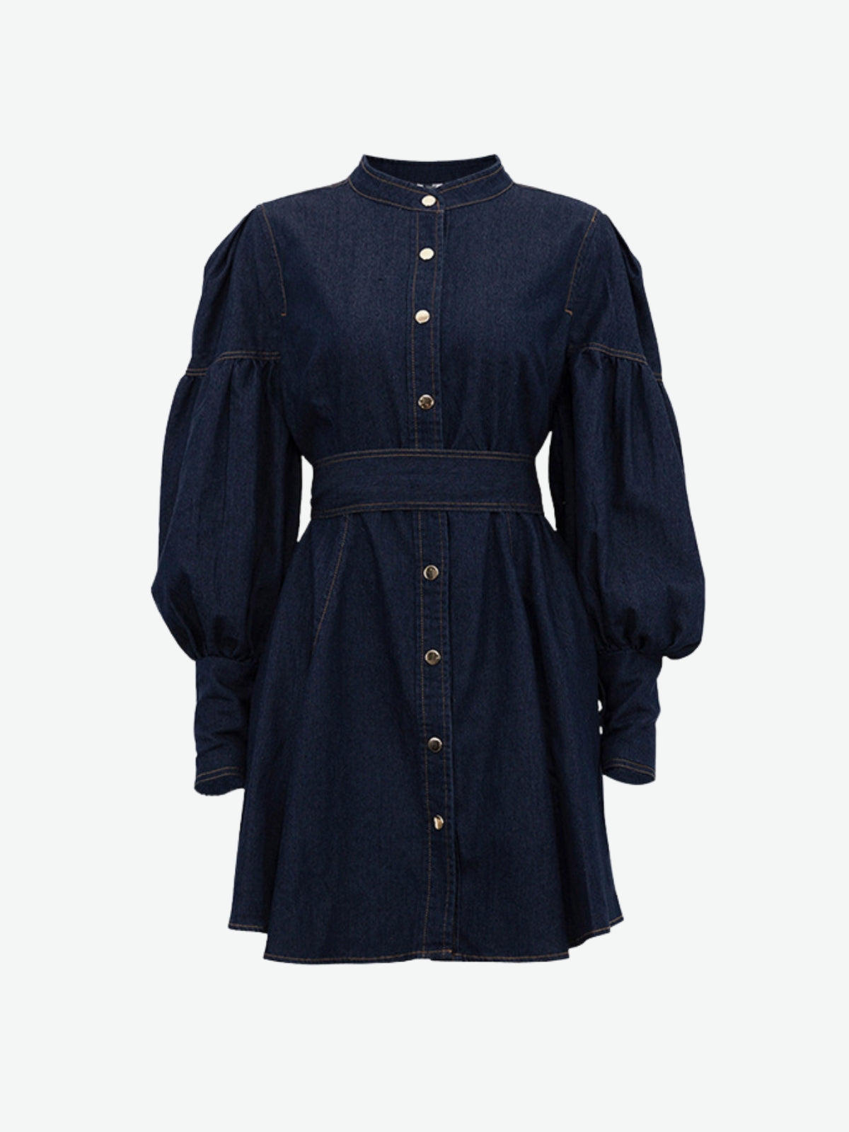 Denim Puff Sleeve Mini Dress