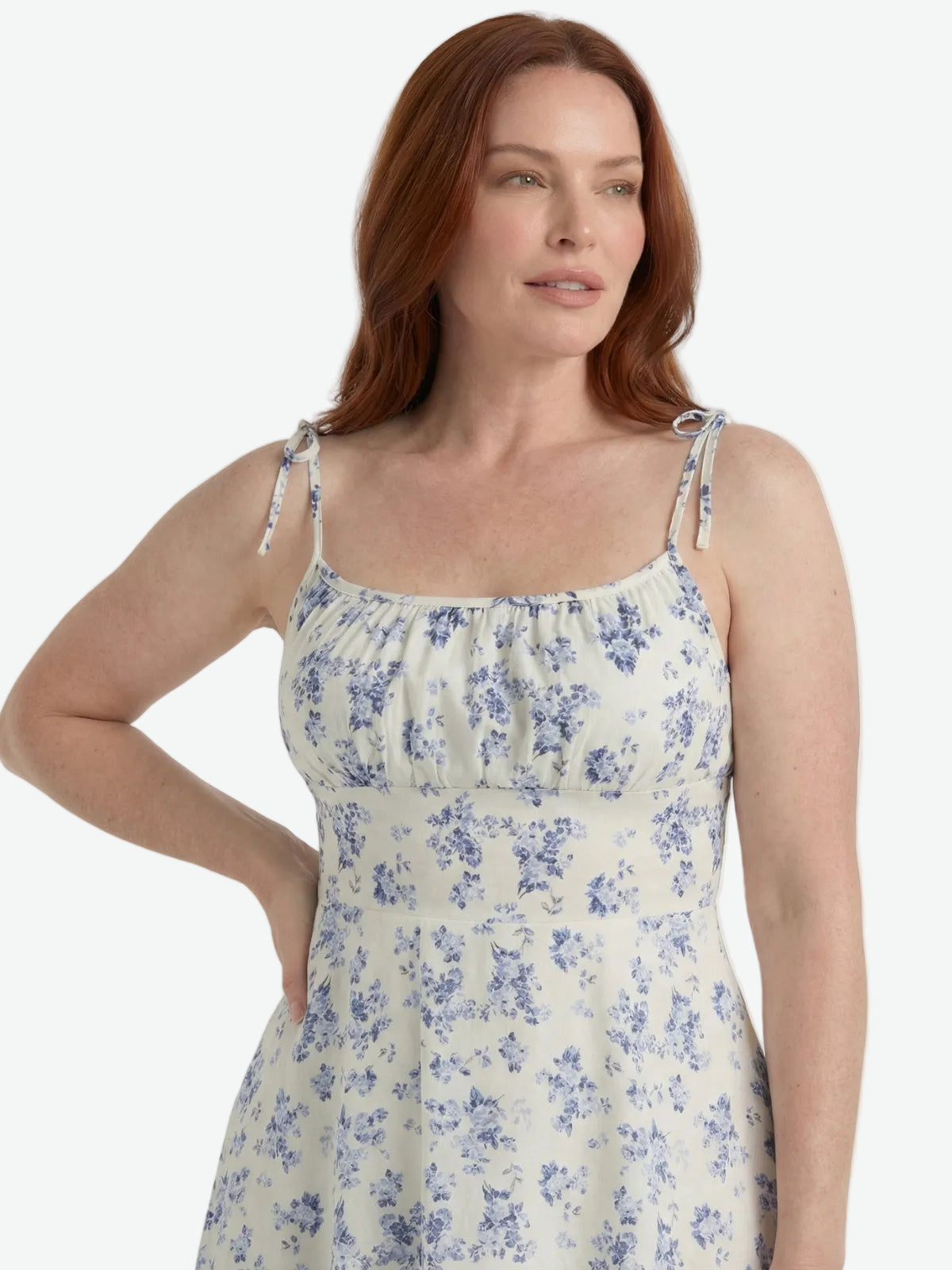 Floral A-Line Tie Strap Mini Dress