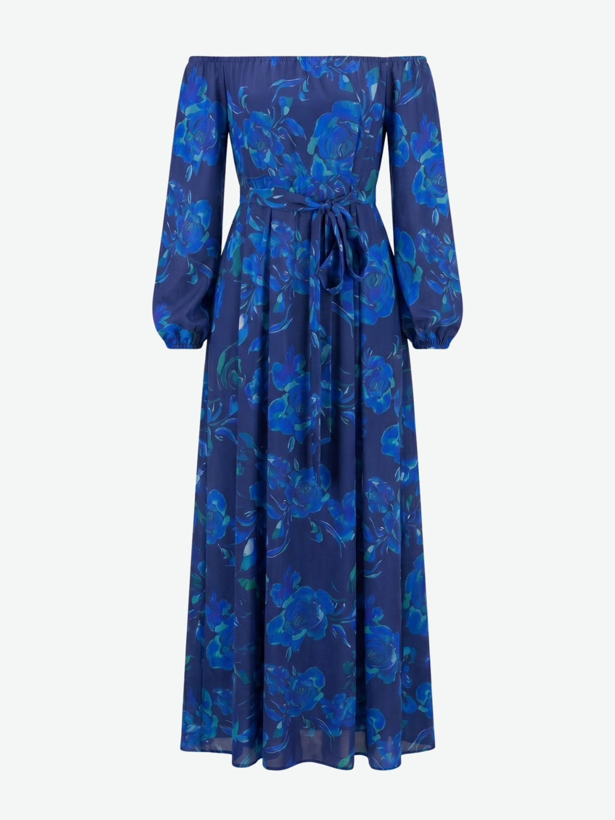 Floral Off Shoulder Long Sleeve Maxi Dress
