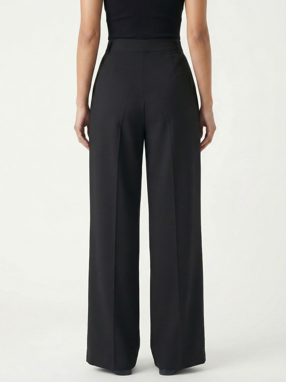 High Waist Pleated Wide Leg Trousers