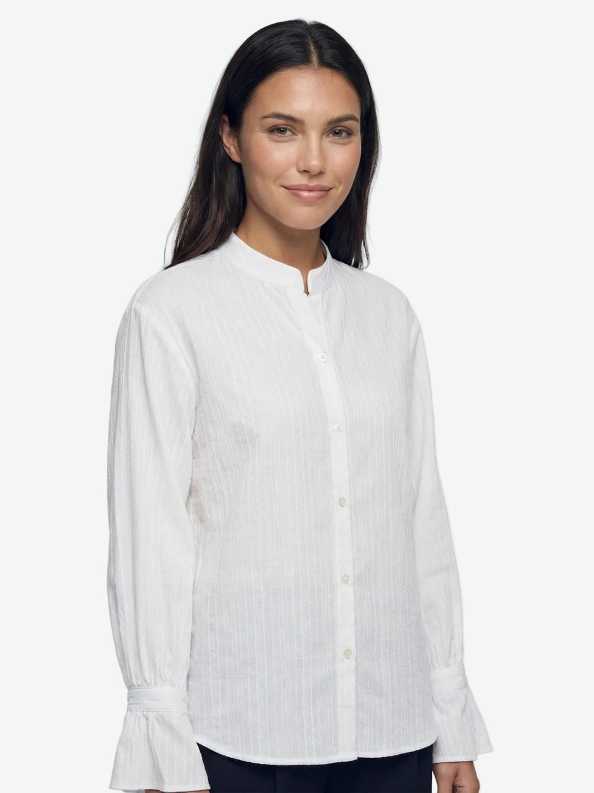 Mandarin Collar Flare Cuff Shirt