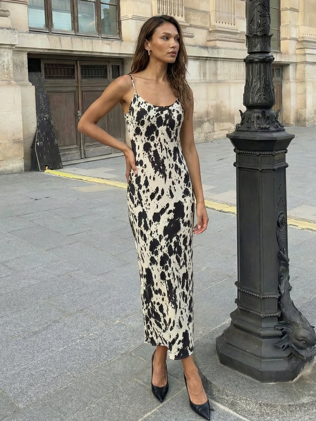 Cow Print Maxi Dress