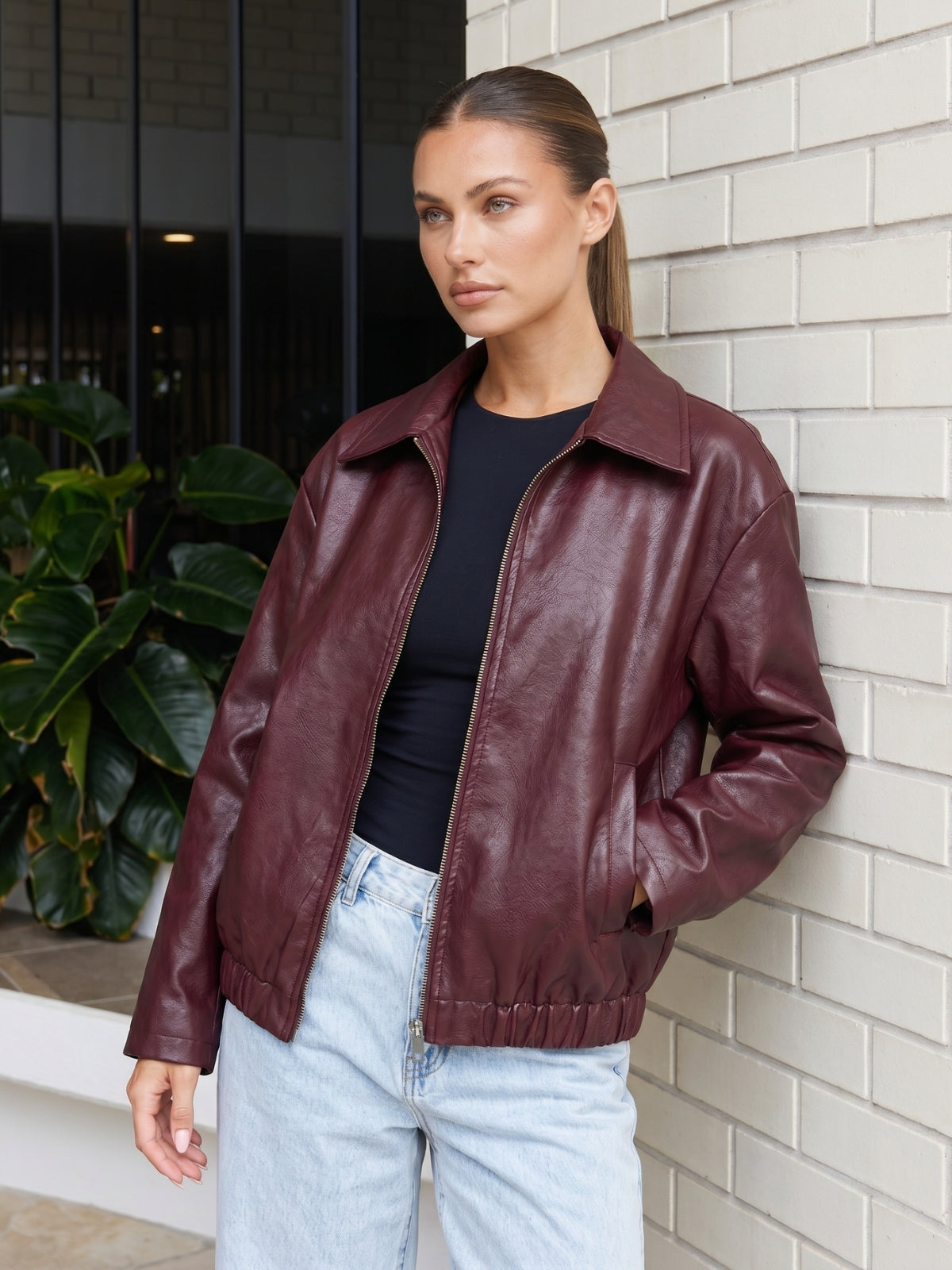 Vintage Style Faux Leather Jacket