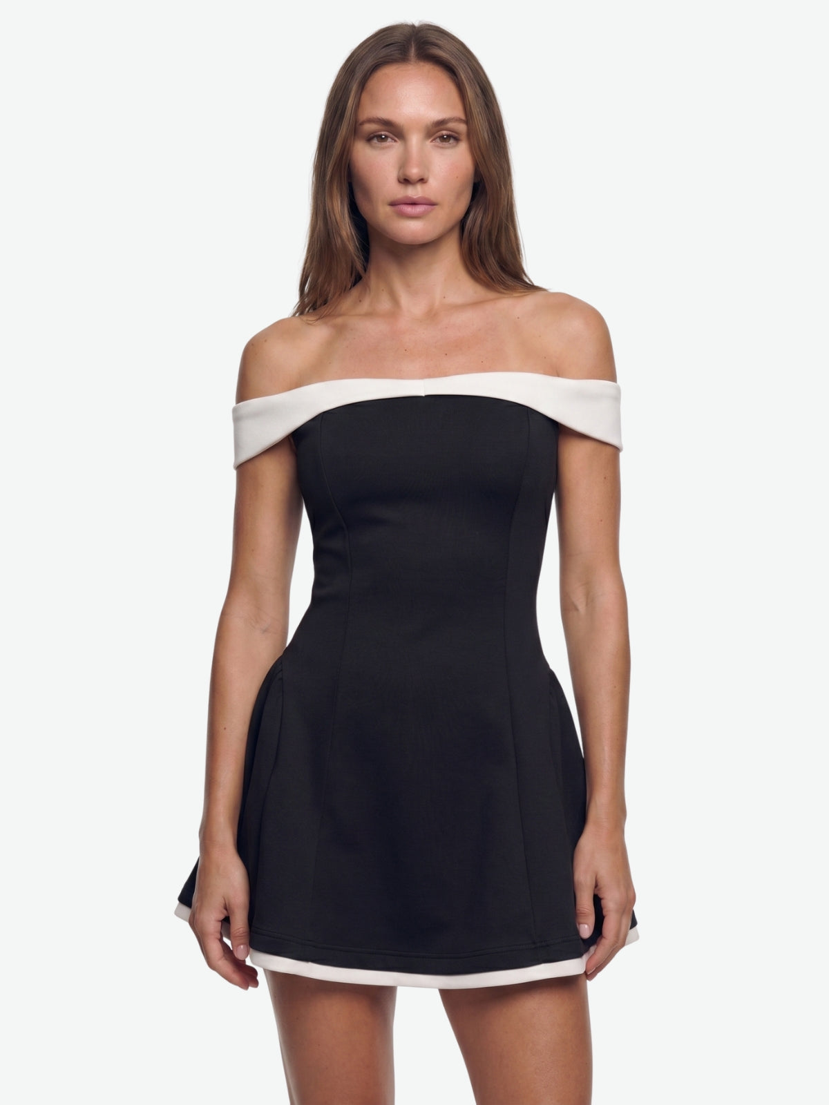 Contrast Flare Mini Dress