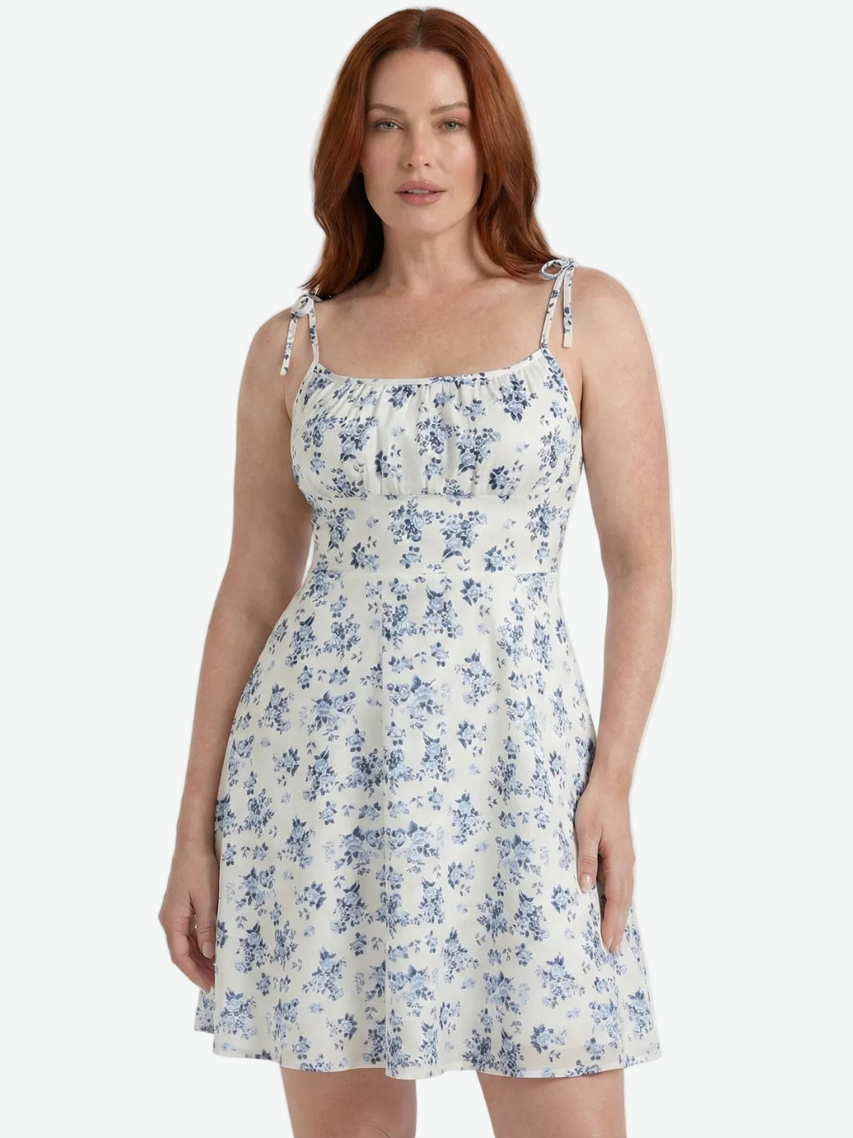 Floral A-Line Tie Strap Mini Dress
