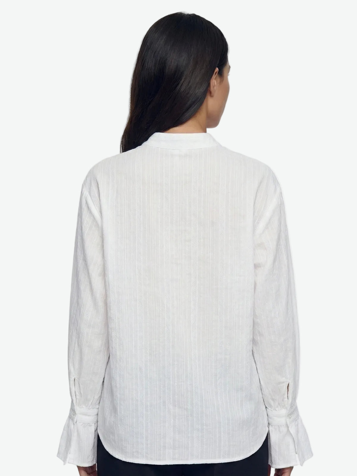 Mandarin Collar Flare Cuff Shirt