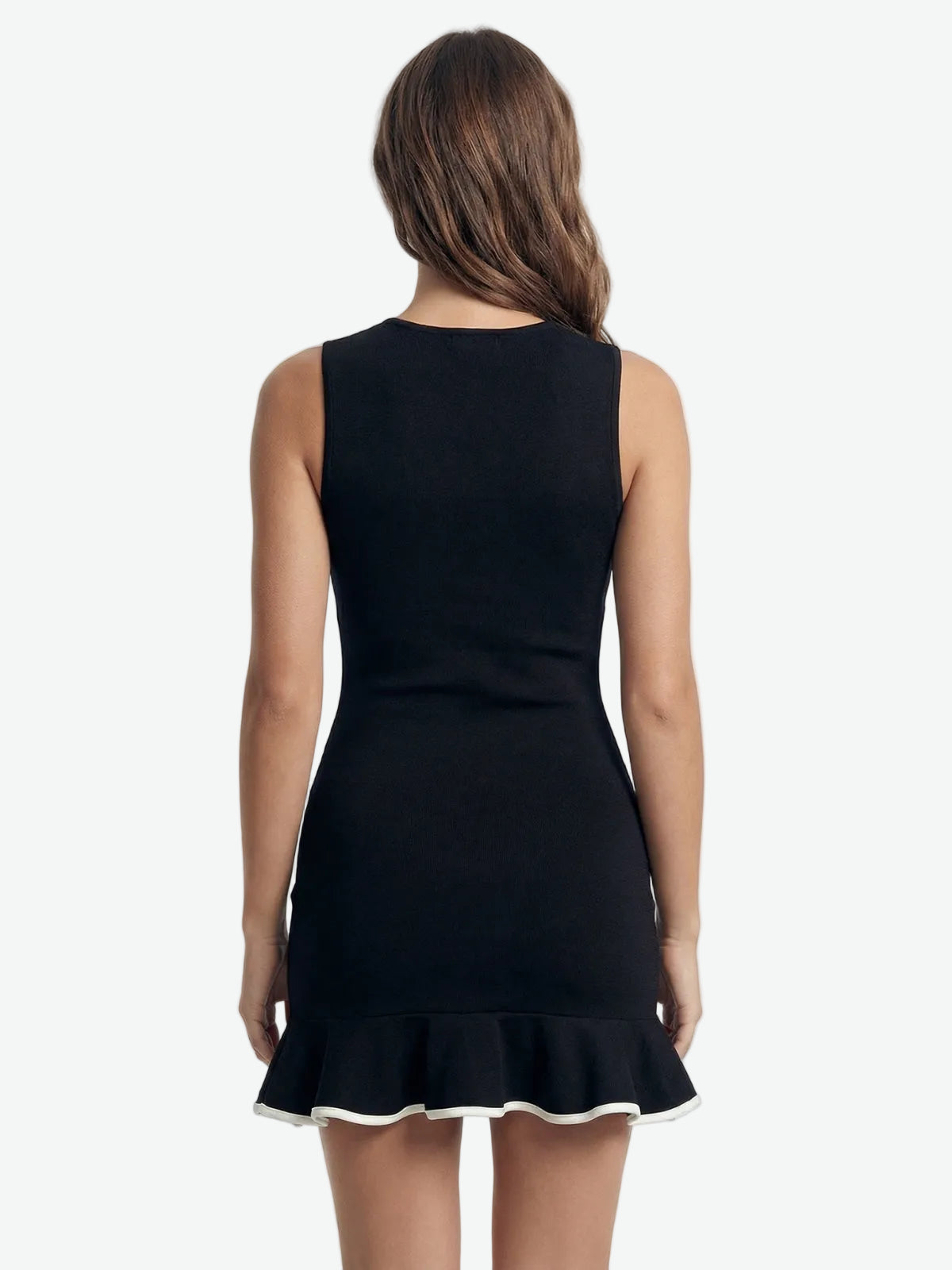 Sleeveless Ruffle Hem Bodycon Mini Dress