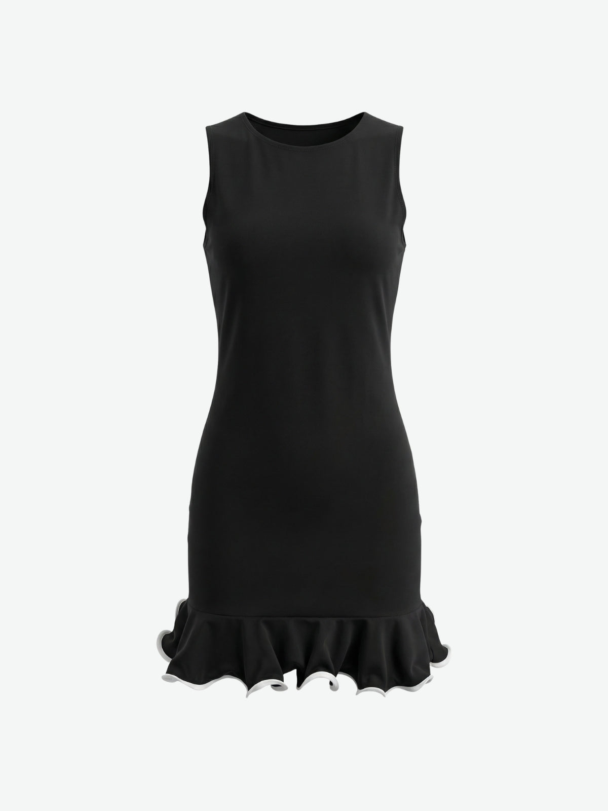 Sleeveless Ruffle Hem Bodycon Mini Dress