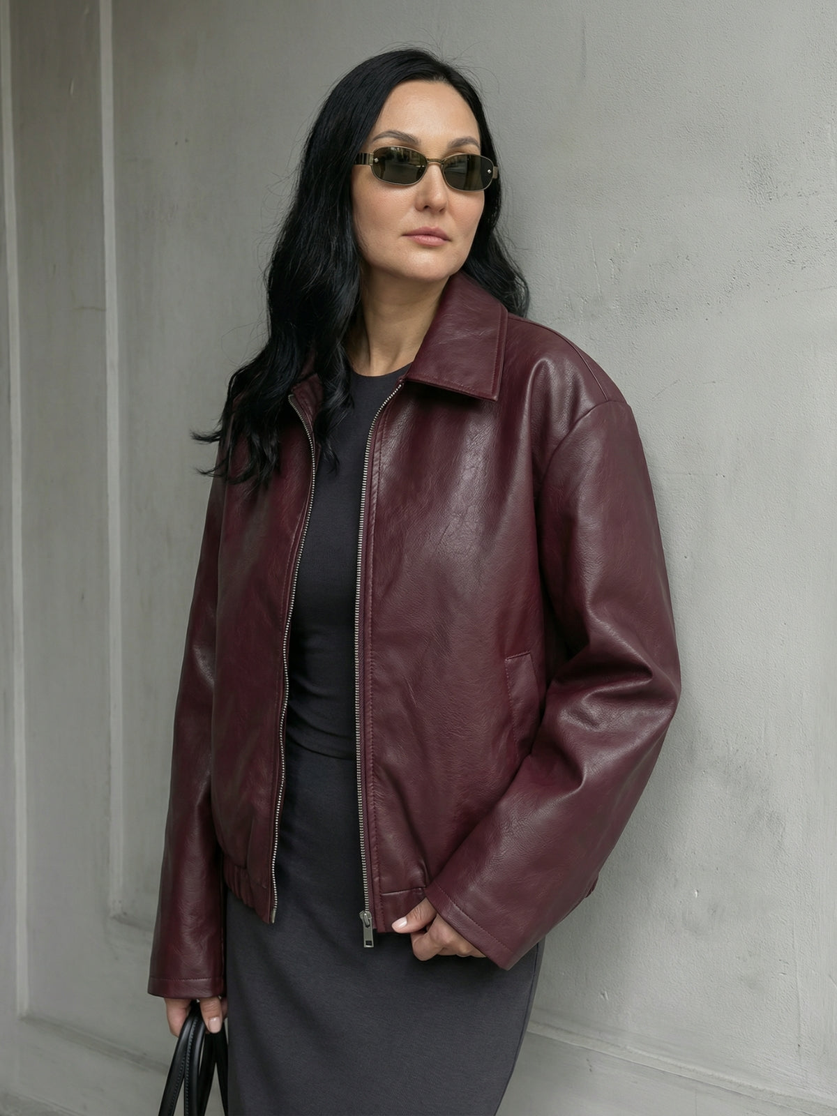 Vintage Style Faux Leather Jacket