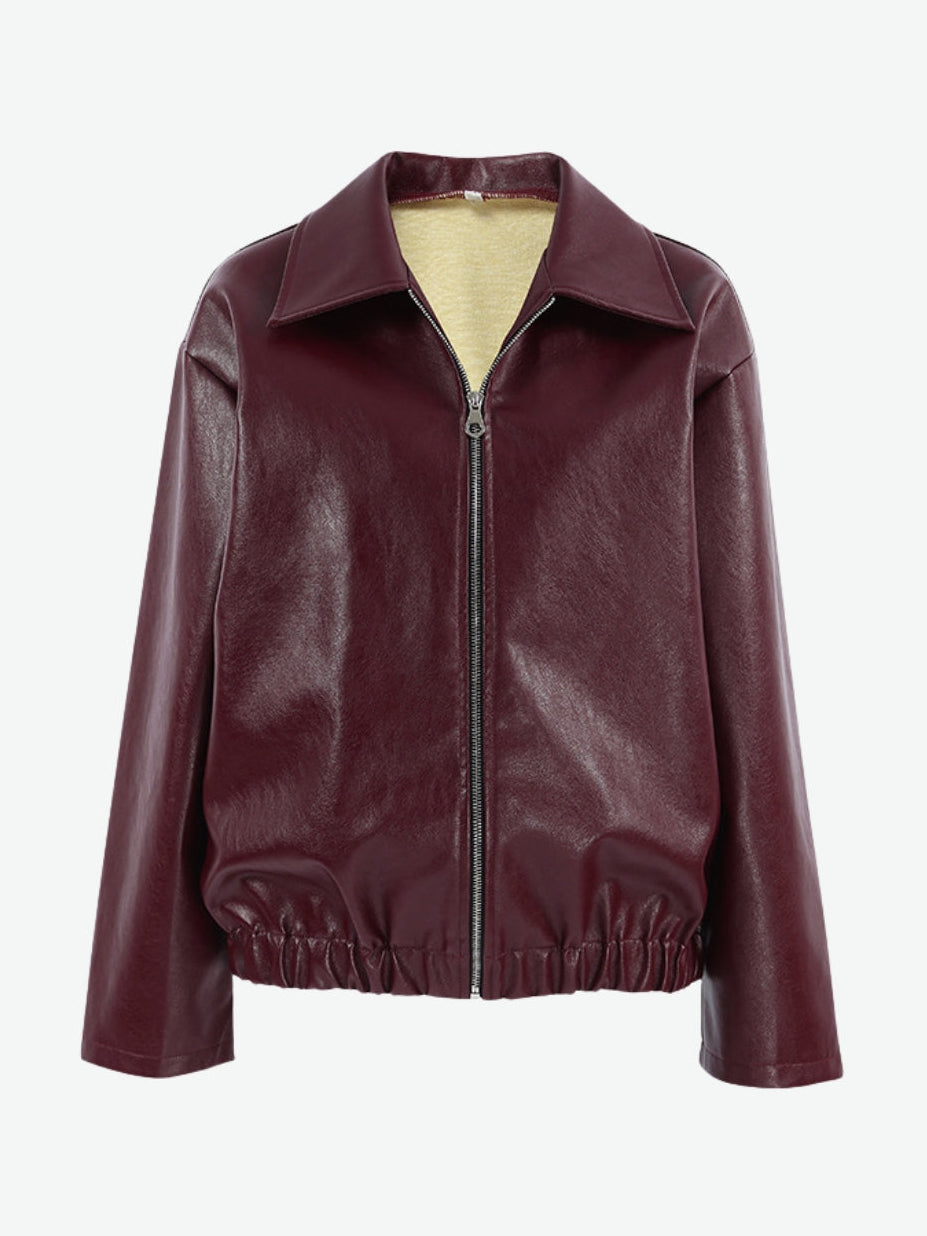 Vintage Style Faux Leather Jacket